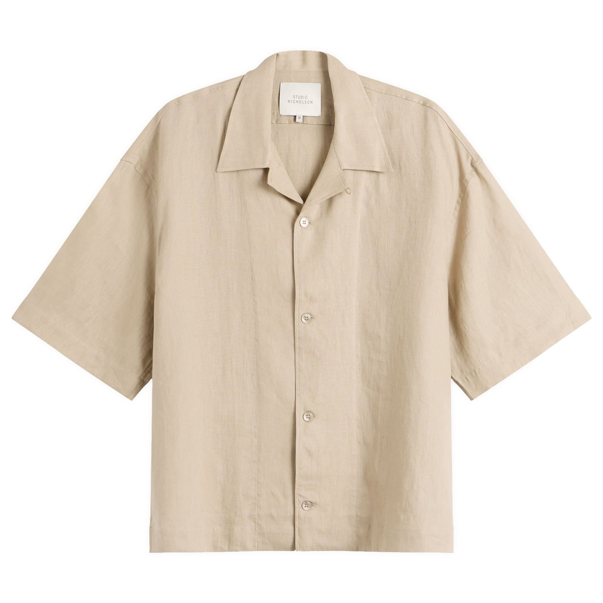 Studio Nicholson Men's Oryn Short Sleeve Shirt in Sand