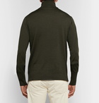 Officine Generale - Slim-Fit Merino Wool Rollneck Sweater - Men - Dark green