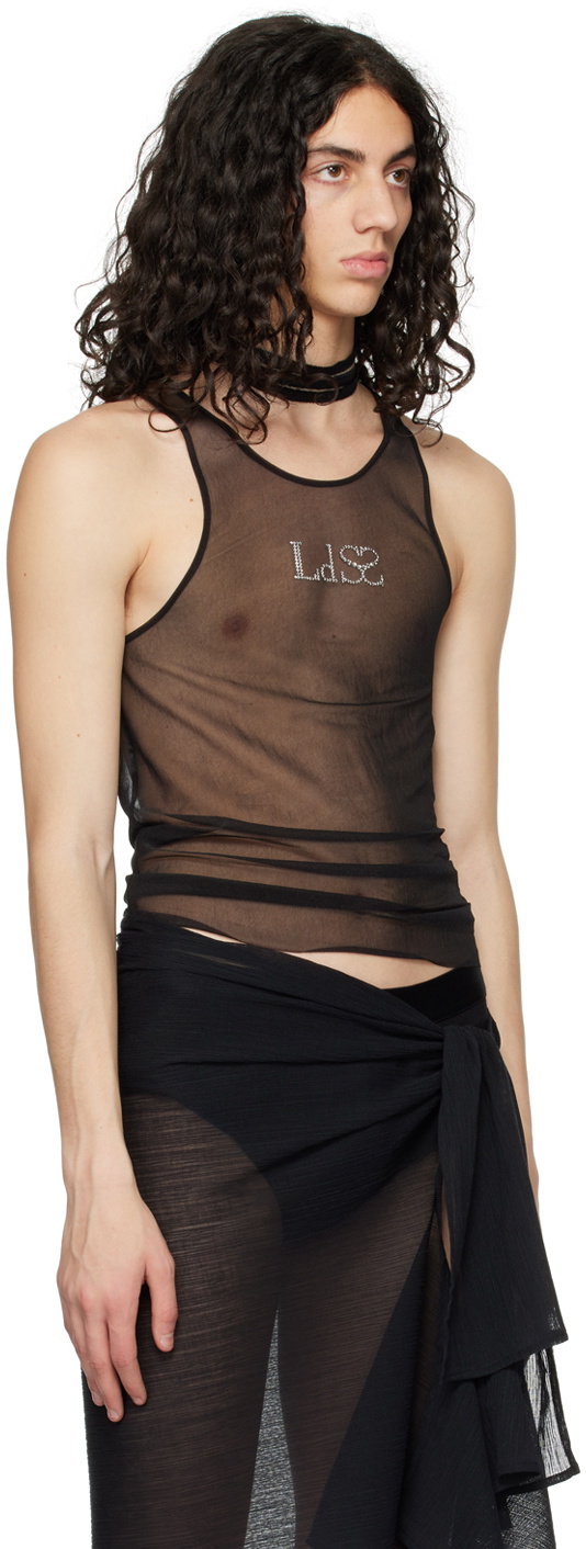 Ludovic de Saint Sernin Black Crystal Tank Top