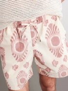 A Kind Of Guise - Volta Straight-Leg Cotton-Blend Jacquard Drawstring Shorts - Pink