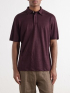 Eleventy - Linen-Jersey Polo Shirt - Burgundy