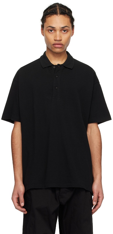 Photo: Y's For Men Black Embroidered Polo