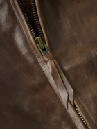 Golden Bear - The Carter Shearling-Trimmed Leather Bomber Jacket - Brown