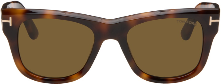 Tom Ford Black and Tortoiseshell Semi-Rimless Glasses TOM FORD display picture 1