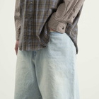 BEAMS Men's Damage Denim Shorts in Ice Wash