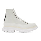 Alexander McQueen White Suede Tread Slick High Sneakers