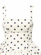 self-portrait Polka Dot Satin Mini Dress