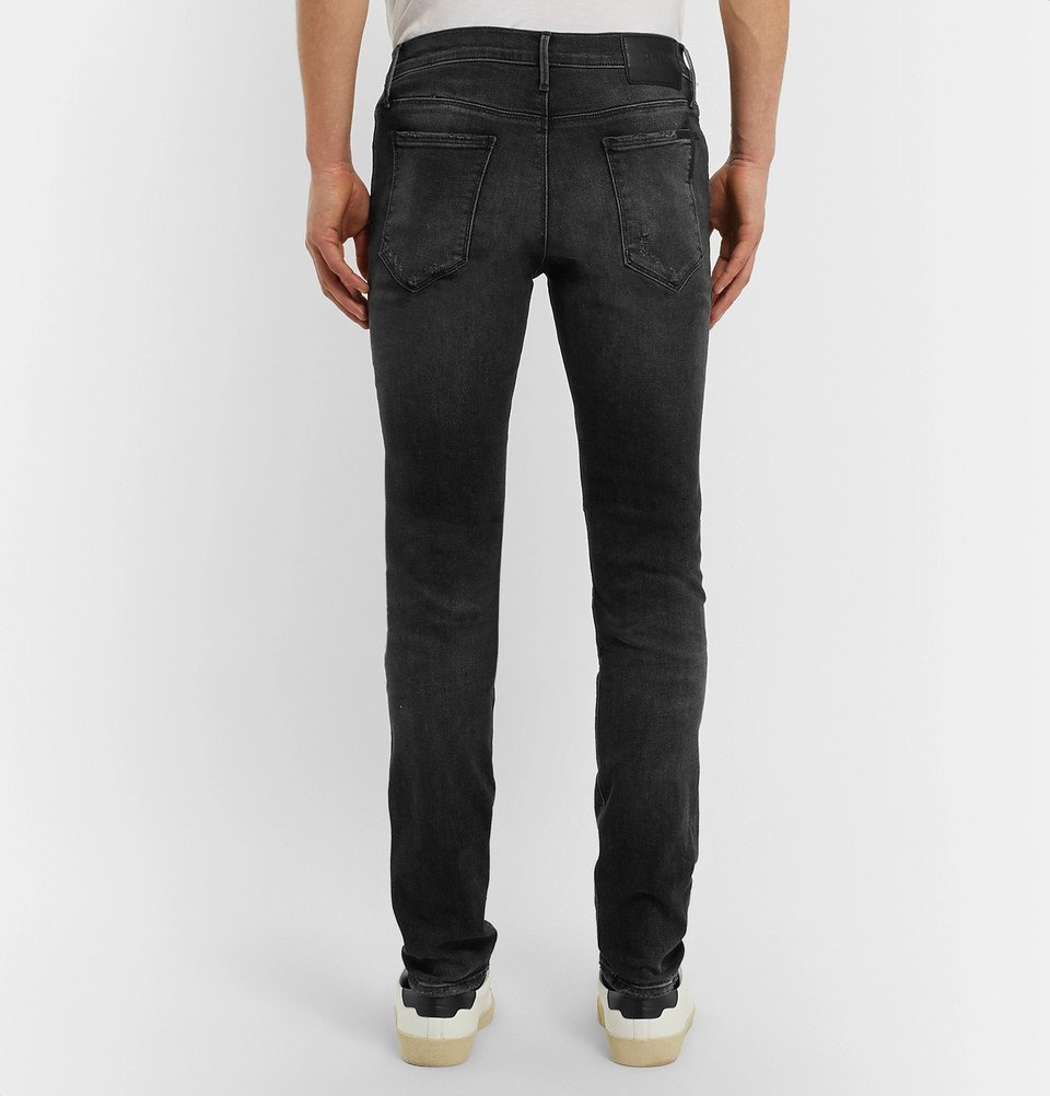 RtA - Skinny-Fit Distressed Stretch-Denim Jeans - Black RtA