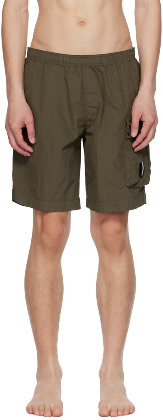 Photo: C.P. Company Khaki Garment-Dyed Swim Shorts
