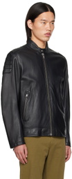 BOSS Black Zip Leather Jacket