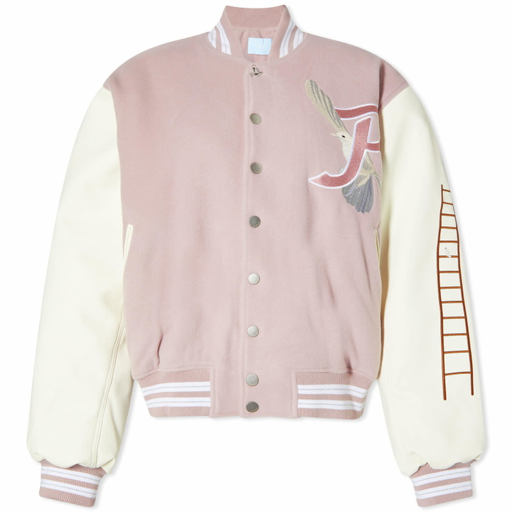 Photo: 3.Paradis Women's Varsity Letterman Jacket in Pink