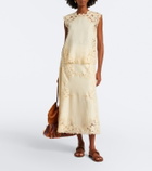Ulla Johnson Fleur crochet-trimmed linen midi skirt