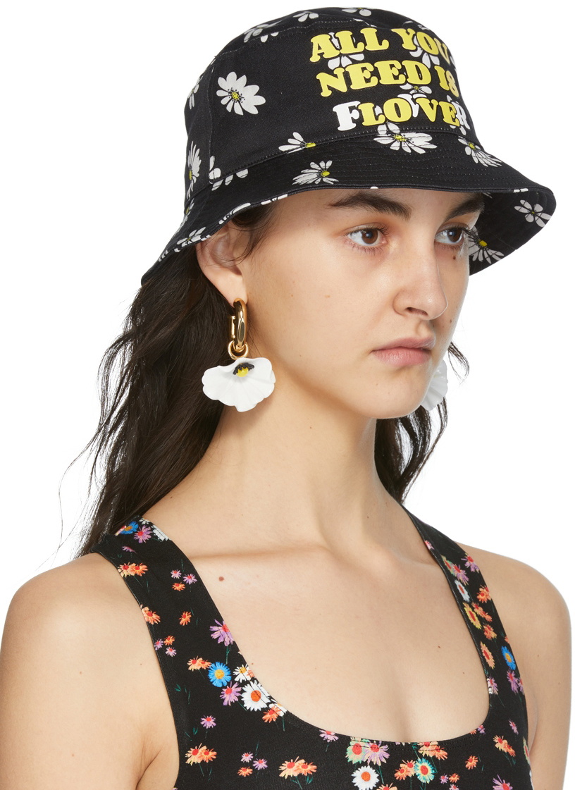 Paco Rabanne SSENSE Exclusive Black Daisy Bucket Hat