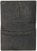 Yohji Yamamoto Black Crinkled Logo Card Holder