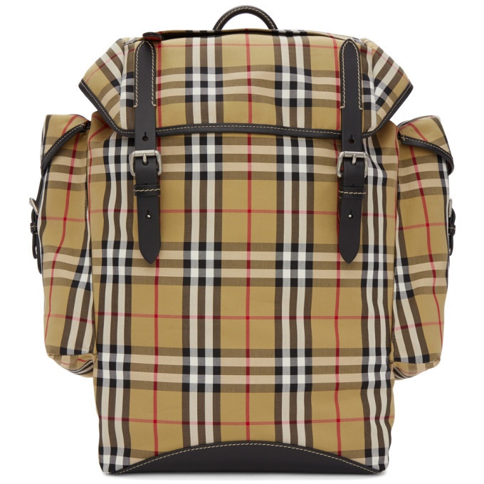 Photo: Burberry Beige and Black Ranger Check Backpack