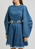 Marques' Almeida Panelled Belted Denim Mini Dress Blue
