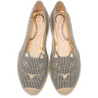 Charlotte Olympia Black and White Gingham Kitty Espadrilles