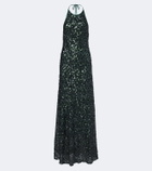 Christopher Esber Open-back sequined halterneck gown