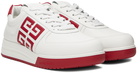 Givenchy White & Red City Sport Sneakers