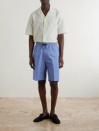 Paul Smith - Straight-Leg Striped Cotton-Seersucker Drawstring Shorts - Blue