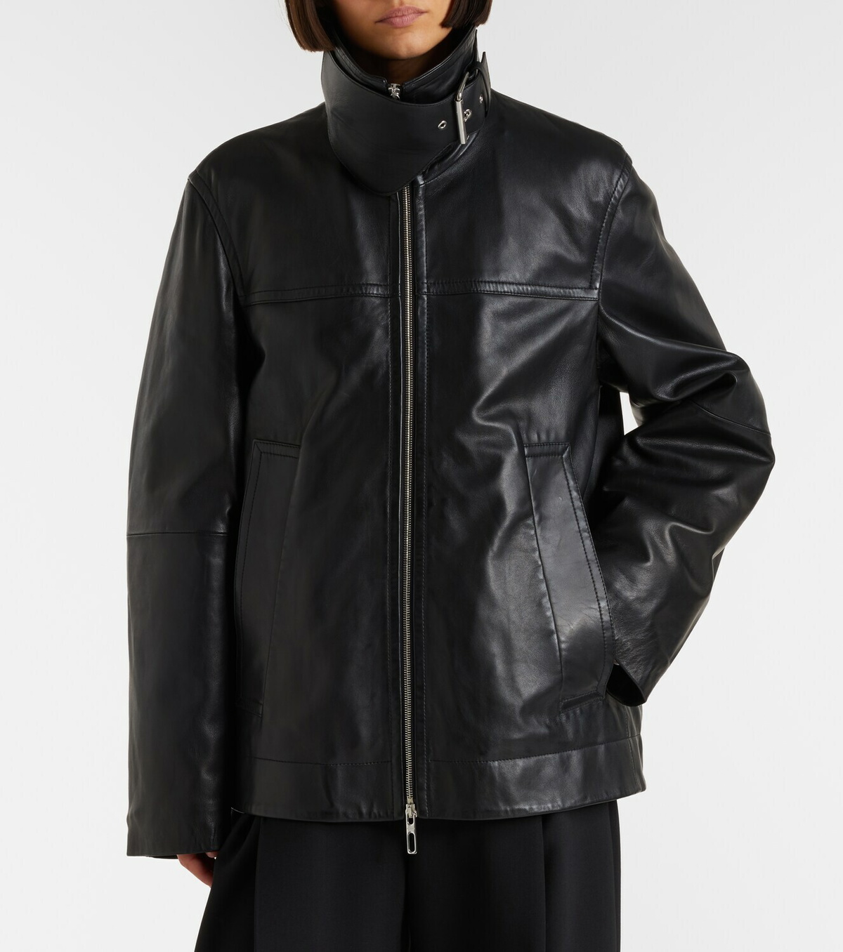 Sportmax Oversized leather jacket