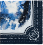Burberry Navy Cashmere Large Sea Maiden Scarf