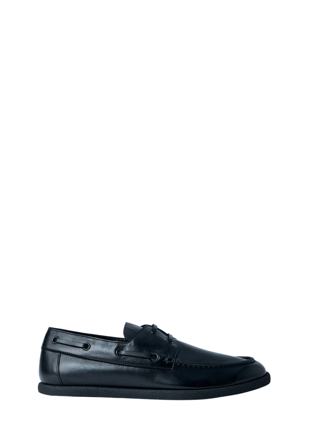 The Row - Sailor Full-Grain Leather Boat Shoes - Black The Row