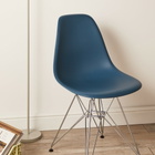 Vitra Eames DSR Side Chair Chrome Legs in Sea Blue