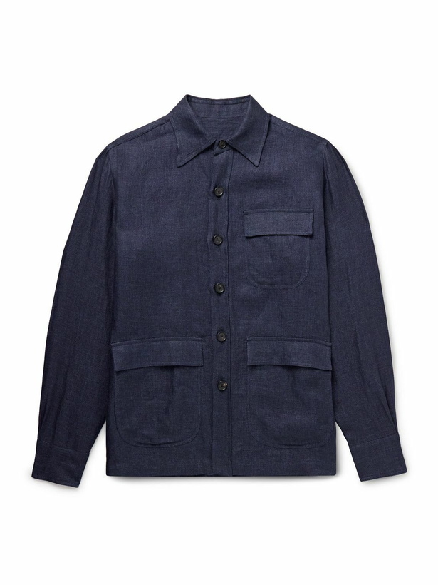Photo: De Petrillo - Linen-Twill Overshirt - Blue