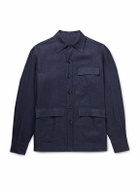 De Petrillo - Linen-Twill Overshirt - Blue