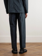 NN07 - Fritz 1062 Tapered Pleated Stretch-Cotton Seersucker Suit Trousers - Blue