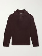 BODE - Knitted Cotton-Crepe Polo Shirt - Brown