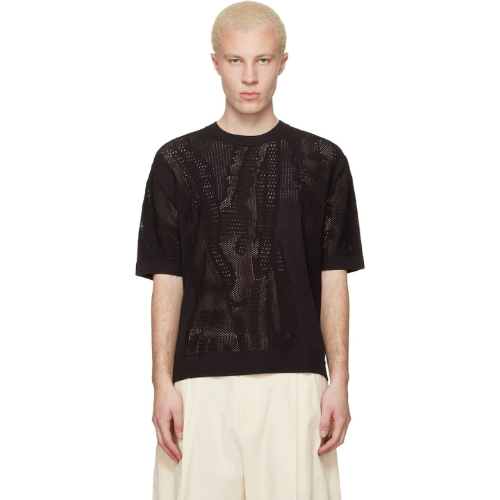 Photo: Lacoste Brown Relaxed Fit Short Sleeved Sweater Top