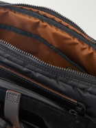 Master-Piece - Sling Suede and Leather-Trimmed Nylon-Twill Messenger Bag