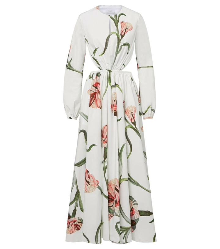 Photo: Giambattista Valli Macro Carnation cutout poplin maxi dress