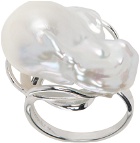 Pearl Octopuss.y White & Silver Paris Baroque Ring