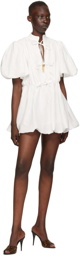 Wandering White Ramie Short Dress