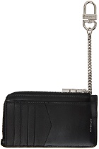 Givenchy Black Leather 4G Zipped Card Holder