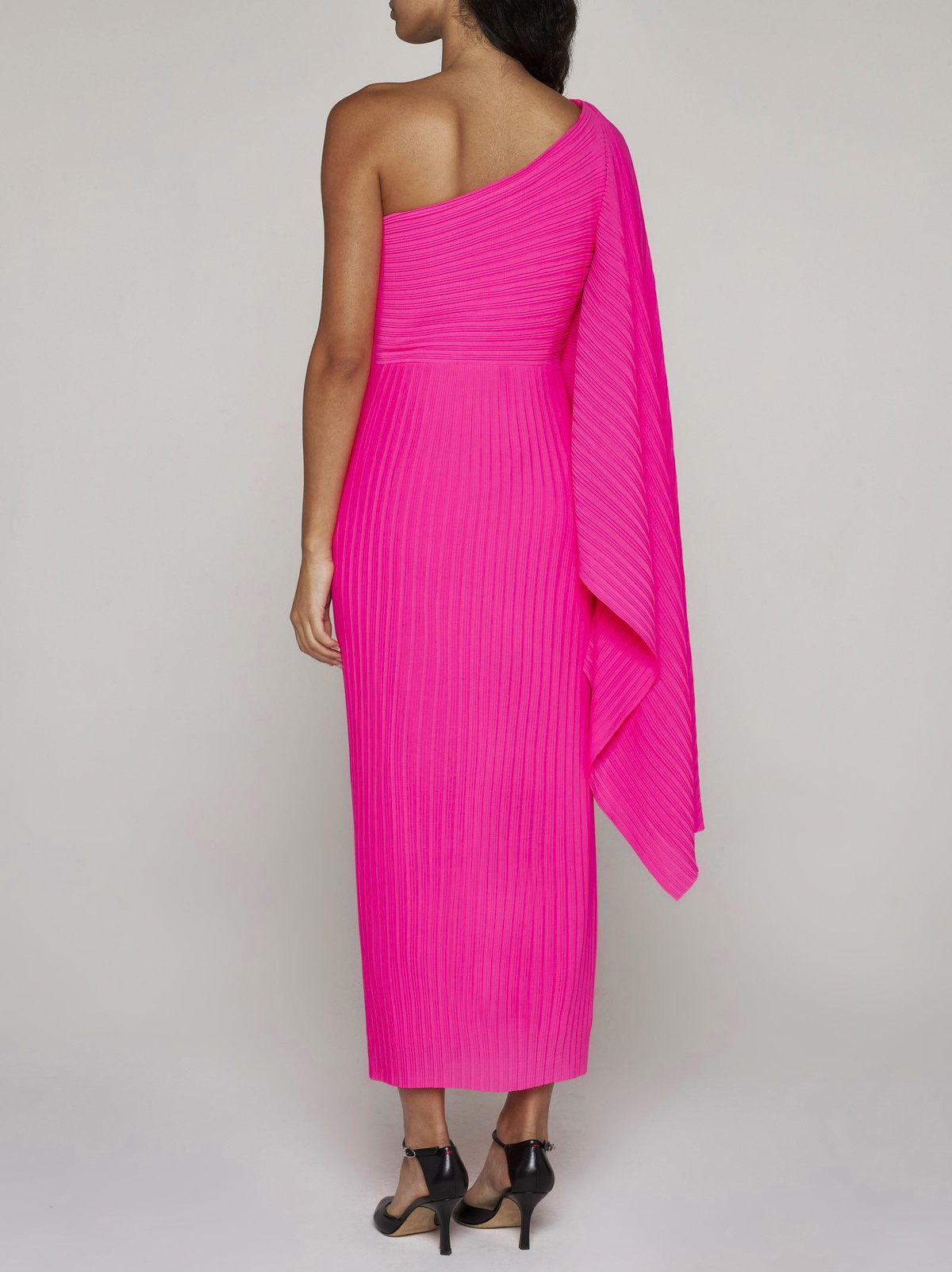 Solace London Lenna Pleated Crepe Midi Dress Solace London
