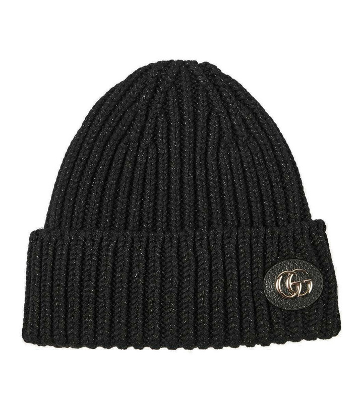 Photo: Gucci Double G wool-blend lamé beanie