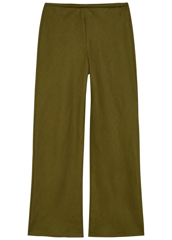 Photo: Reformation Gale Straight-leg Linen Trousers Khaki
