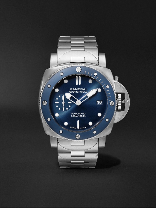 Photo: Panerai - Submersible Blu Notte Automatic 42mm Stainless Steel Watch, Ref. No. PAM01068