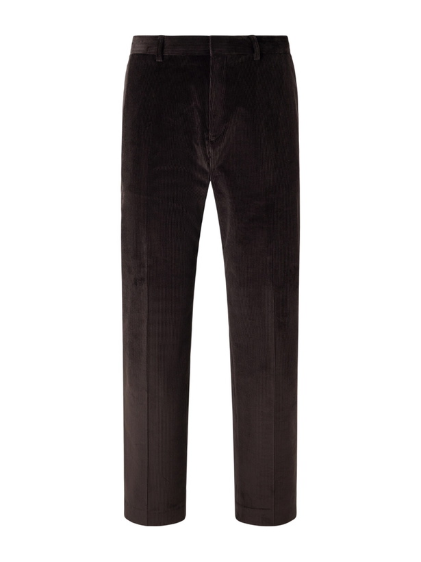 Photo: Paul Smith - Straight-Leg Cotton-Stretch Corduroy Suit Trousers - Brown