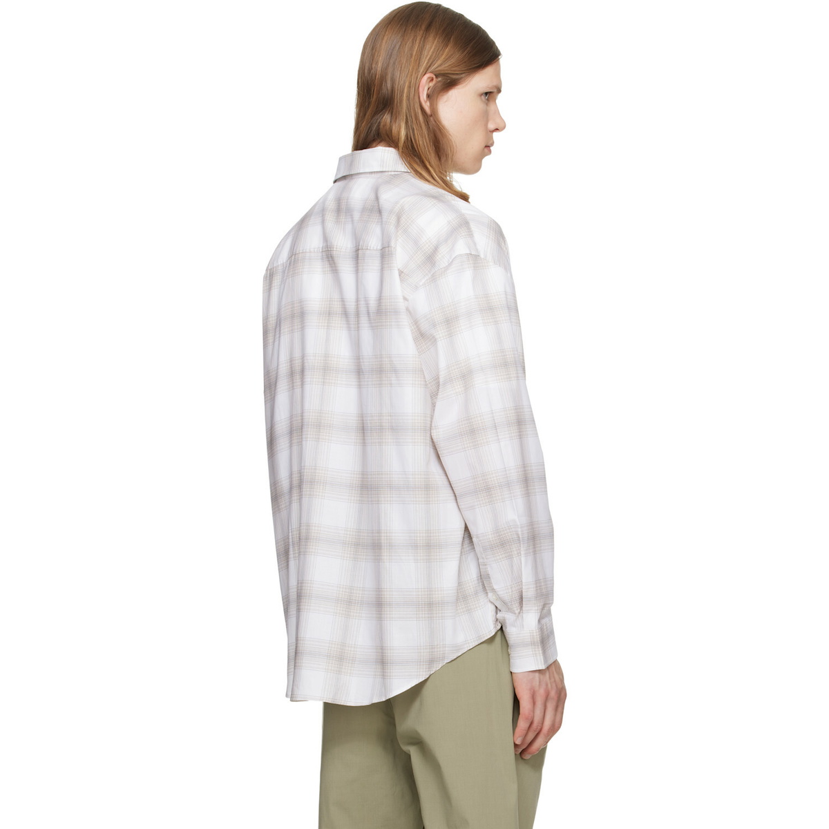 BOSS White & Beige Cotton Poplin Shirt
