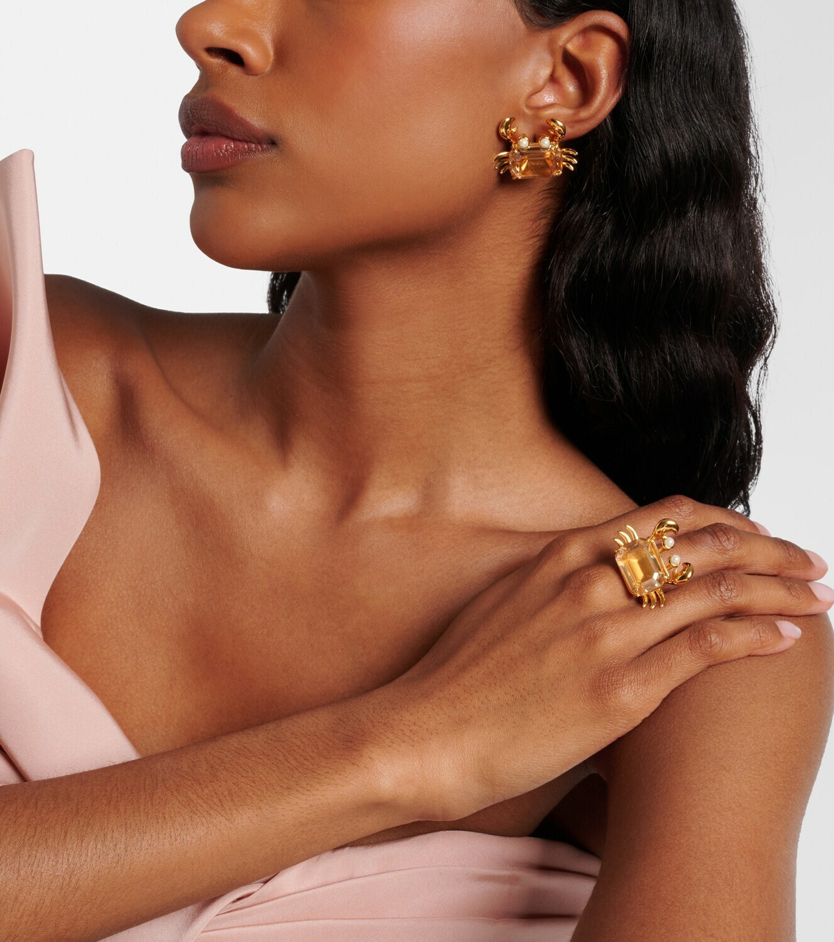 Oscar de la Renta Crab embellished earrings