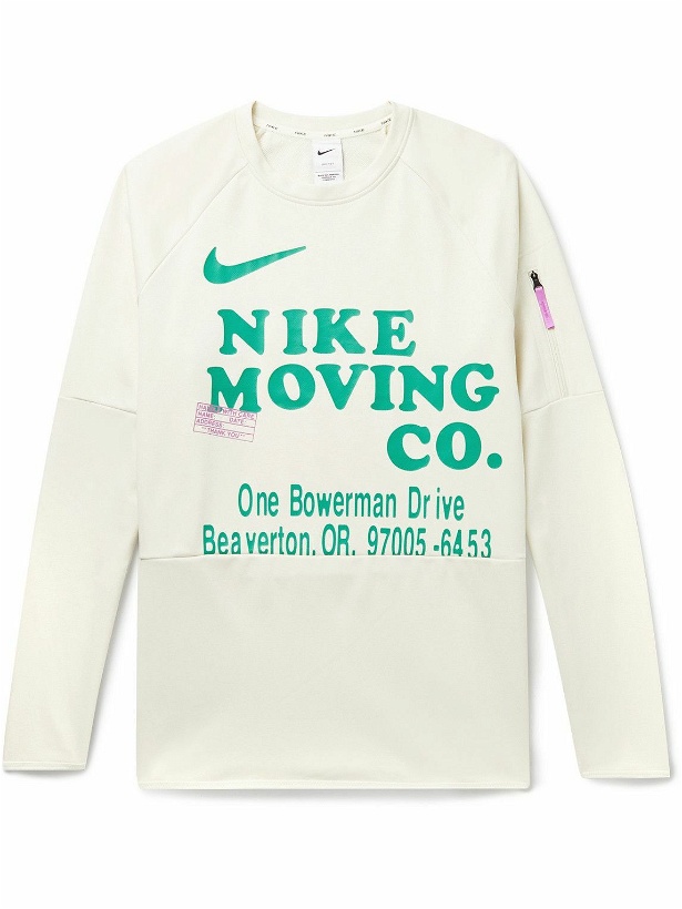 Photo: Nike Training - Logo-Print Cotton-Blend Jersey Sweatshirt - White