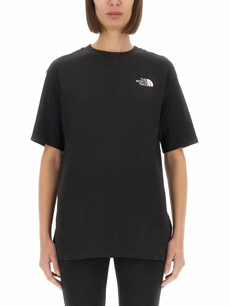 KAWS x THE NORTH FACE x LOGO BLUE EMBROIDERED LS GREY T
