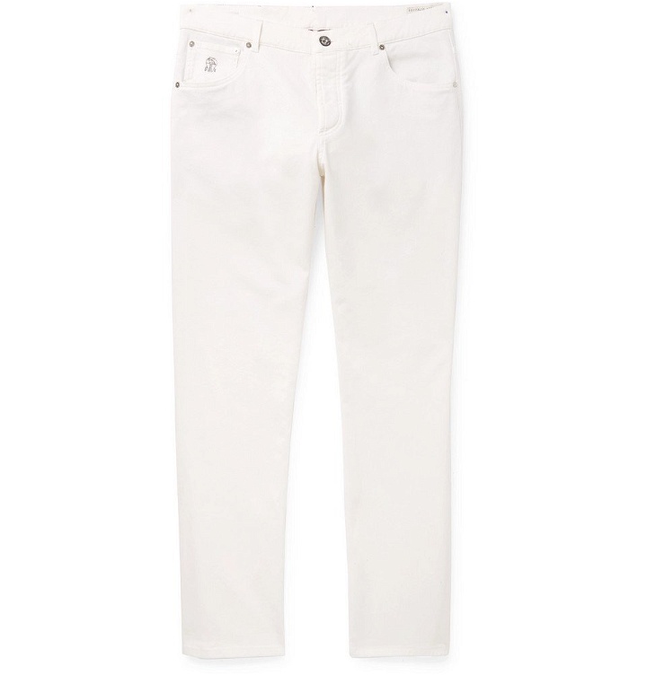 Photo: Brunello Cucinelli - Slim-Fit Stretch-Denim Jeans - Men - White