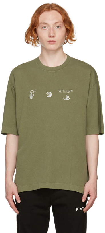 Photo: Off-White Khaki Vintage Logo T-Shirt