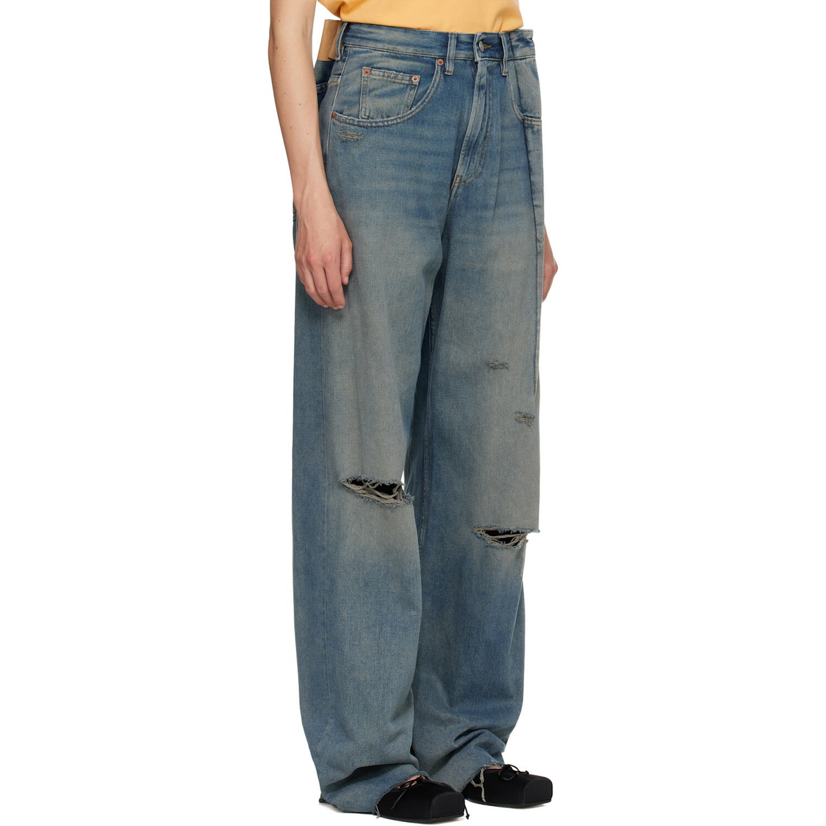 MM6 Maison Margiela Blue Aged Denim Jeans